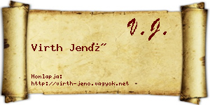 Virth Jenő névjegykártya